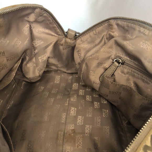 MICHAEL KORS Signature light gray Grayson Satchel handbag. - Picture 15 of 16